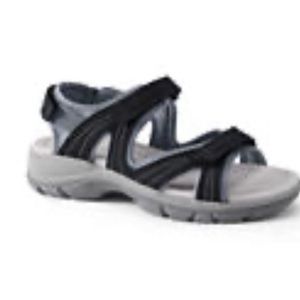 Lands’ End All Weather Sandals grey/black size 8
